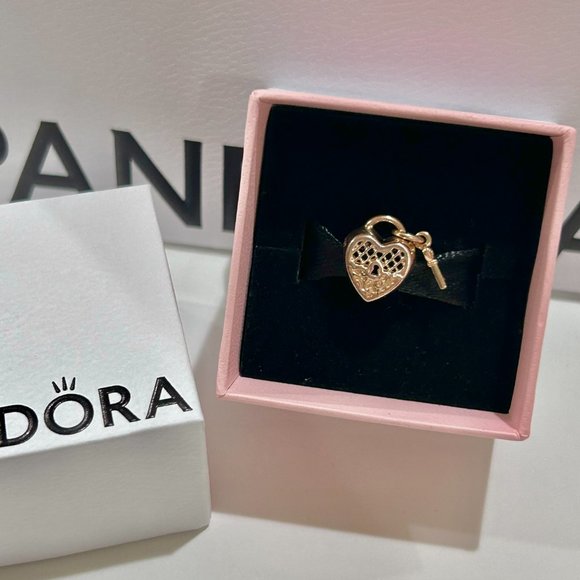 Pandora Love You Heart Padlock Charm - Picture 3 of 3